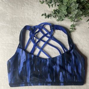 DARK & LIGHT BLUE FREE TO BE RIBBED LULU SPORTS BRA